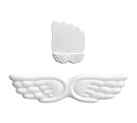 Angel Wing Wrist Rest Set, Ergonomic Memory Foam Keyboard Wrist Support & Mouse Pad with Non-Slip Base, White 2-Piece Desktop Comfort Set