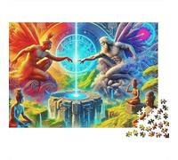 Angel Wings 1000 Piece Adult Jigsaws | Impossible Hard Challenging Puzzle Two Figures Reach over Glowing Well Educational Decompression Game 70x50cm/1000pcs