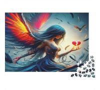 Angel Wings 1000 Piece Jigsaw Puzzle for Adults, Cardboard, Angel with Broken Heart, Educational Family Puzzle, Develops Patience & Problem-Solving Skills 52x38cm/1000pcs