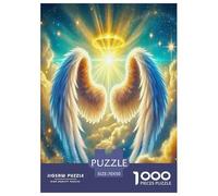 Angel Wings 1000 Piece Jigsaw Puzzles Fun Challenging Modern Angelic Wings & Celestial Hearts Classic Educational Games Creativity & Gift Giving For Children And Adults Aged 14 And Over 70x50cm/1000pc