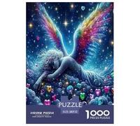 Angel Wings 1000 Piece Jigsaw Puzzles Fun Challenging Modern Angelic Wings & Celestial Hearts Classic Educational Games Beautiful Decoration For Children And Adults Aged 14 And Over 52x38cm/1000pcs