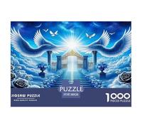 Angel Wings 1000 Piece Jigsaw Puzzles Fun Challenging Modern Angelic Wings & Celestial Hearts Classic Educational Games Beautiful Decoration for Adults And Kids Age 38x26cm/1000pcs