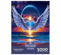 Angel Wings 1000 Piece Jigsaw Puzzles Fun Challenging Modern Angelic Wings & Celestial Hearts Classic Educational Games Beautiful Decoration Suitable for Children & People Aged 14+ 38x26cm/1000pcs