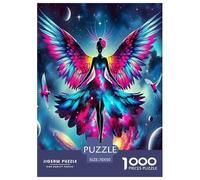 Angel Wings 1000 Piece Jigsaw Puzzles Fun Challenging Modern Angelic Wings & Celestial Hearts Educational Game Beautiful Decoration For Children And Adults Aged 14 And Over 70x50cm/1000pcs