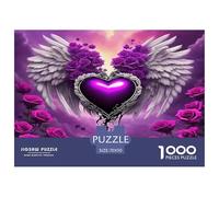 Angel Wings 1000 Piece Jigsaw Puzzles Fun Challenging Modern Angelic Wings & Celestial Hearts Educational Game for The Whole Gifts For Children And Adults Aged 14 And Over 70x50cm/1000pcs