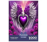 Angel Wings 1000 Piece Jigsaw Puzzles Fun Challenging Modern Angelic Wings & Celestial Hearts Educational Game for The Whole Gifts For Children And Adults Aged 14 And Over 38x26cm/1000pcs
