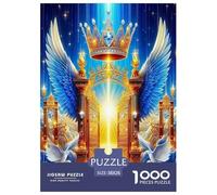 Angel Wings 1000 Piece Jigsaw Puzzles Fun Challenging Modern Angelic Wings & Celestial Hearts for Family Activity Game Beautiful Decoration For Children And Adults Aged 14 And Over 38x26cm/1000pcs