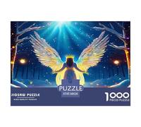 Angel Wings 1000 Piece Jigsaw Puzzles Fun Challenging Modern Angelic Wings Divine Art Classic Educational Games for The Whole Gifts Suitable for Children & People Aged 14+ 38x26cm/1000pcs