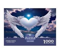 Angel Wings 1000 Piece Jigsaw Puzzles Fun Challenging Modern Angelic Wings Divine Art Classic Educational Games Beautiful Decoration Suitable for Children & People Aged 14+ 52x38cm/1000pcs