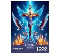 Angel Wings 1000 Piece Jigsaw Puzzles Fun Challenging Modern Angelic Wings Divine Art Educational Game Beautiful Decoration Suitable for Children & People Aged 14+ 70x50cm/1000pcs