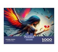 Angel Wings 1000 Piece Jigsaw Puzzles Fun Challenging Modern Angelic Wings Divine Art Educational Game for The Whole Gifts Suitable for Children & People Aged 14+ 52x38cm/1000pcs