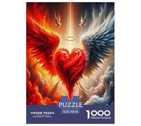 Angel Wings 1000 Piece Jigsaw Puzzles Fun Challenging Modern Angelic Wings Divine Art for Family Activity Game for The Whole Gifts Suitable for Children & People Aged 14+ 70x50cm/1000pcs