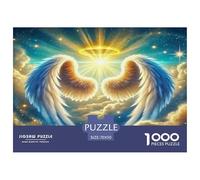 Angel Wings 1000 Piece Jigsaw Puzzles Fun Challenging Modern Angelic Wings Divine Art Puzzles Game Beautiful Decoration Suitable for Children & People Aged 14+ 70x50cm/1000pcs