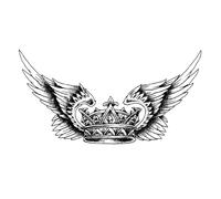 Angel Wings And Crown Neck Waterproof Temporary Tattoo Sticker, Lasts 1-2 Weeks, Realistic Semi-permanent Fake Tattoos(1pcs)