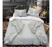 Angel_wings_art Duvet Cover 3D Design Printed Anti-allergic 3 Pieces Bedding Set Zipper Comforter Cover Hotel Quality All Season for Adults Kids Women Teens Youth Single（140x200cm）