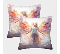 Angel Wings Art-spiritual Fantasy Style Pillow Covers 2 Pack Cozy Pillowcases Art Cushion Case with Invisible Zipper Decorative for Sofa Living Room Bed Home 45x45cm