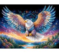 Angel Wings Bald Eagle 1000 Pieces Set Classic Jigsaw Puzzle Dreamy Scenic Fauna Couple Puzzle Partners Mind Relaxation Wall Decor Easter New Year Creativity & Gift Giving 1000 PCS