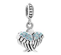 Angel Wings Blue Charm Compatible with Pandora Bracelets Daughter Sister Best Friend Friends Family Aunt Cousin Birthday