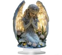 Angel Wings Cross Decorative Piece with Acrylic Construction, Suitable for Desk, Living Room, Garden, and Patio Displays