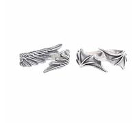 Angel Wings Devil Rings 2Pcs Punk Demon Knuckle Ring Vintage Hip-Hop Finger Joint Adjustable Jewelry for Women