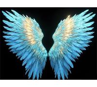 Angel Wings Diamond Art, 5d Diamond Painting Kits for Adults, DIY Gem Arts and Crafts for Kids Beginners, Full Drill Round Diamond Dots Cross Stitch Diamond Art for Home Decoration 20x28inch P-440