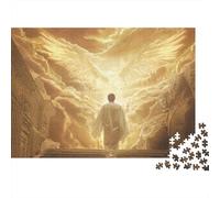 Angel Wings Divine 100% Recycled Cardboard Golden Angel 1000Pc Jigsaw Puzzle Adults Fun Activity for Rainy Days 70x50cm/1000pcs