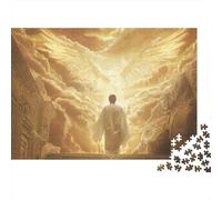 Angel Wings Divine 1000 Piece Jigsaw Puzzle Man Walking to Heaven Light for Adults Educational Game Beautiful Decoration Challenge High Difficulty Birthday 38x26cm