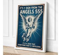 Angel Wings Divine Message Canvas Wall Art Print 18x12 Inch (46 x 30 cm)