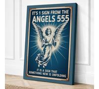 Angel Wings Divine Message Canvas Wall Art Print 30x20 Inch (76 x 51 cm)