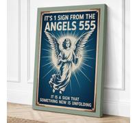 Angel Wings Divine Message Canvas Wall Art Print 36x24 Inch (91 x 61 cm)