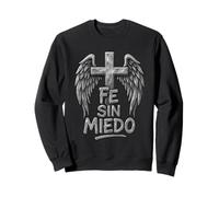 Angel Wings Faith Religious Fe Sin Miedo Cross Vintage Sweatshirt
