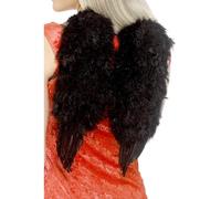 NEW Small Angel Wings Black Feathered 30cmx40cm Halloween Fancy Dress Accessorys