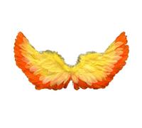 Angel Wings for Adults Kids, White Feather Wings Halloween Angel Fairy Costume Cosplay for Women Girls, Fallen Angel Wings Costume for Adult Halloween Christmas Party Fancy Dress Up (Orange Yellow)