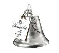 Angel Wings Gingle Bell Christmas Ornaments It's A Wonderful Life Vintage Bell for Christmas Tree Decorations and Outdoor Hanging(silver)