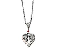 Angel Wings Heart Pendant Necklace with Red Crystal - Vintage Gothic Style Stainless Steel Chain for Men and Women