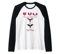 Angel Wings Heart Raglan Baseball Tee