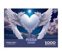 Angel Wings Jigsaw for Adults Teens: Heart between Wings over Water Educational Game for Wall Decoration And Gifts 52x38cm/1000pcs