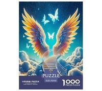Angel wings Jigsaw Puzzles Puzzles for Adults Kids. 1000 Pieces Mysterious Power Impossible Challenge Toy Educational Games Home Decoration for Adults& Kids Age 14 Years Up 70x50cm/1000pcs