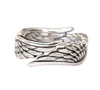 Angel Wings Lovely 925 Sterling Silver Ring Open Size Ring TA350A 4 Models UK Size J½~Z6 (Model S, UK M½(53.1mm))