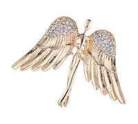 Angel Wings Metal Brooch Hat Lapel Pin for Clothes, Golden
