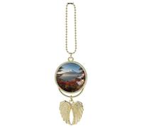Angel Wings Metal Rear View Mirror Pendant Car Interior Decorative Accessories Memorial Ornament Decoration for Women Men