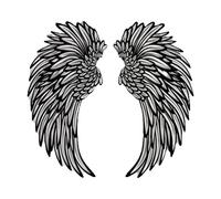 Angel Wings Metal Wall Art, 18 inch Large Angel Wings Wall Decoration, Angel Wings Wall Sculptures, Modern Home Wall Ornament for Porch Bedroom Living Room Garden Bar Studio