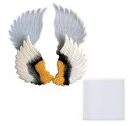 Angel Wings Mould - Silicone Square 19 x 19 x 1.3 cm | 3D Wings Casting Mould | Resin Coaster Craft Mat for Epoxy Art Jewellery Bowl Decoration and Daily Creative Studio Use
