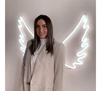 Angel Wings Neon Sign, Large LED Neon Signs for Wall Decor, USB Operated Decorative Marquee Sign Bar Pub Store Club Garage Home Party Decor (White Light）