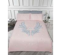 Angel Wings Polycotton Duvet Cover Set with Pillowcase Rapport Home Dusty Pink King