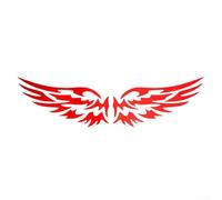 Angel Wings Reflective Car Stickers, 1-Piece PVC Vinyl Decal, Motorcycle & Auto Interior Trim, Glow-in-Dark Night Visibility, Weather-Resistant, Riders & Enthusiasts(Red)