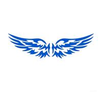 Angel Wings Reflective Car Stickers Decor For Motorcycle Auto Body Windshield Vinyl Night Glow Decal Red Black Gold Silver Color Option(blue)