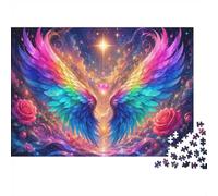 Angel Wings Rose Star 1000pcs Mini Puzzle For Adults Challenging | 52x38cm Cardboard Living Room Decor Durable Structure Birthday Gift Stress Relief