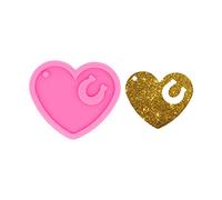 Angel Wings Shiny Heart and Horseshoe Keychain Silicone Resin Molds Epoxy Resin Craft Silicone Molds Polymer Clay DIY Necklace Jewelry Making Fairy Wand Silicone Molds Key Ring Pendant Mould