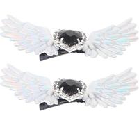Angel Wings Shoe Clips Silver with Rhinestones - - Ideal for Daily Wear buckles designed touch elegance uniqueness your footwear charm ornaments withstand ensuring that enjoy